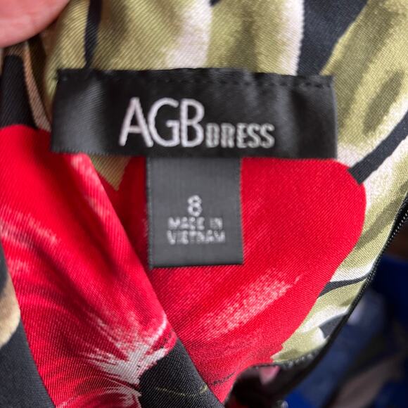 AGB Sleeveless Floral Hibiscus Shift Dress 8 Tropical Chic Coastal Resort Cruise - Picture 4 of 4